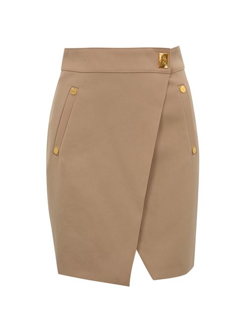 Gonna corta in gabardina di misto lana di cashmere Elisabetta Franchi | GO12656E2EA2